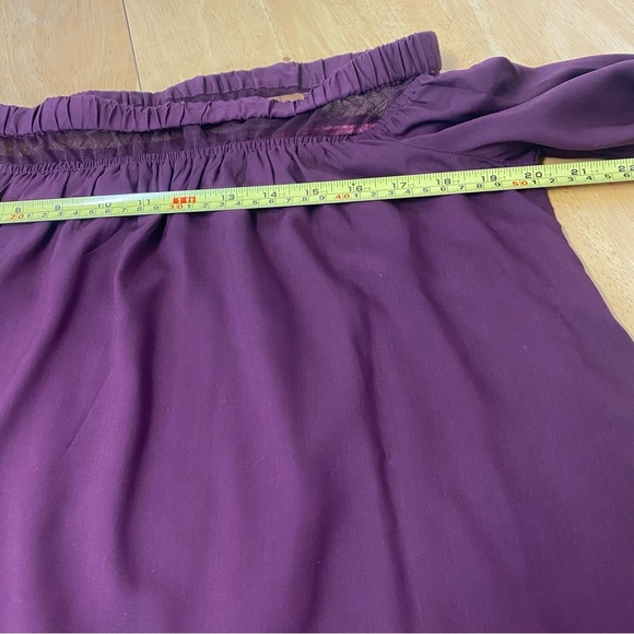 Womens Rock And Republic Size Small Burgundy Off The Shoulder Blouse - Picture 2 of 13